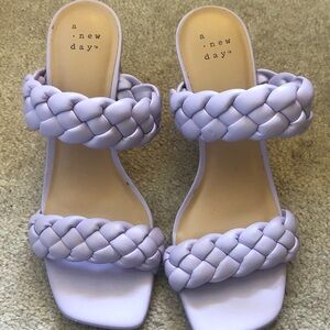 a new day Lavender Braided Double-Strap Heeled Slides